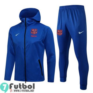 Chaquetas Futbol - Sudadera Con Capucha Barcelona Azul oscuro + Pantalon JK58 2021 2022
