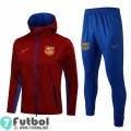 Chaquetas Futbol - Sudadera Con Capucha Barcelona Burdeos + Pantalon JK61 2021 2022