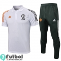 Polo Futbol Manchester United blanco + Pantalon PL39 2021 2022