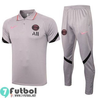 Polo Futbol PSG Paris Gris claro + Pantalon PL43 2021 2022