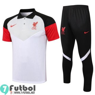 Polo Futbol Liverpool blanco + Pantalon PL50 2021 2022