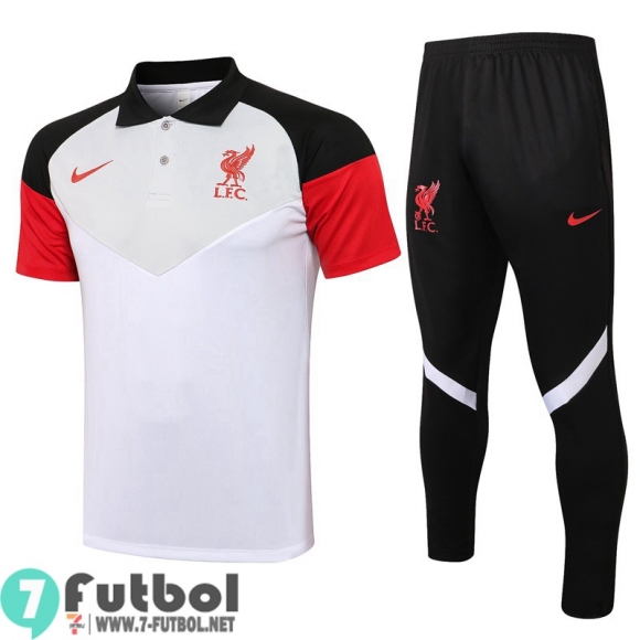 Polo Futbol Liverpool blanco + Pantalon PL50 2021 2022
