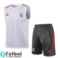 Chandal Futbol Sin Mangas Real Madrid blanco + Pantalones cortos PL63 2021 2022