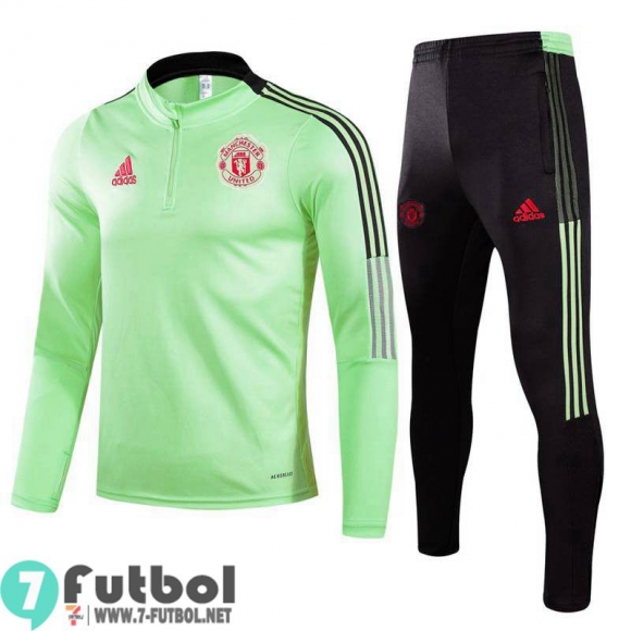 Chandal Futbol Manchester United verde + Pantalon TG28 2021 2022