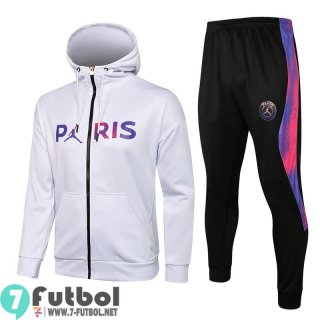 Chaquetas Futbol - Sudadera Con Capucha Niño PSG Paris blanco + Pantalon TK31 2021 2022