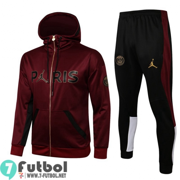 Chaquetas Futbol - Sudadera Con Capucha Niño PSG Paris Burdeos + Pantalon TK35 2021 2022