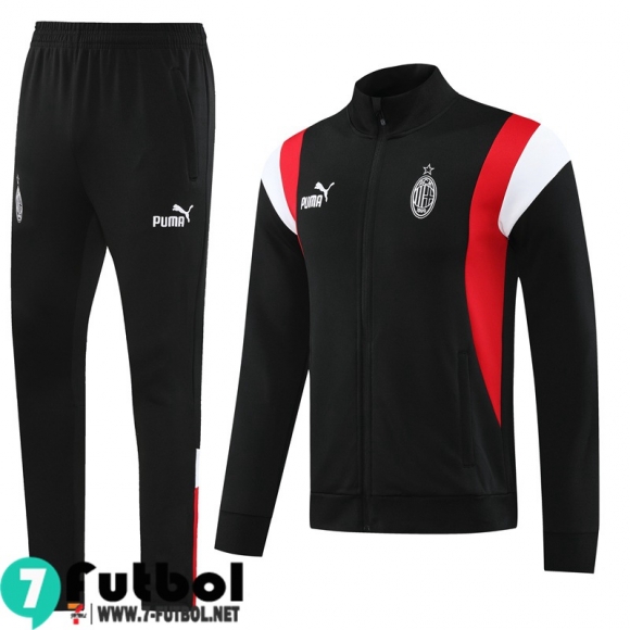 KIT: Chaquetas Deportivas AC Milan negro Hombre 2023 2024 JK721