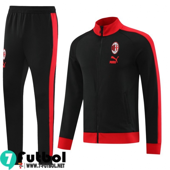 KIT: Chaquetas Deportivas AC Milan negro Hombre 2023 2024 JK722