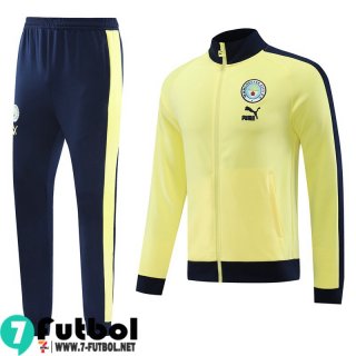 KIT: Chaquetas Deportivas Manchester City de color amarillo p芍lido Hombre 2023 2024 JK725