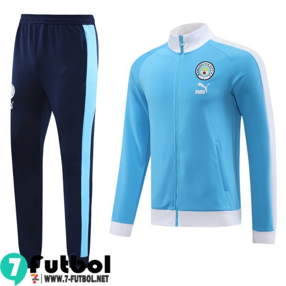 KIT: Chaquetas Deportivas Manchester City cielo azul Hombre 2023 2024 JK728