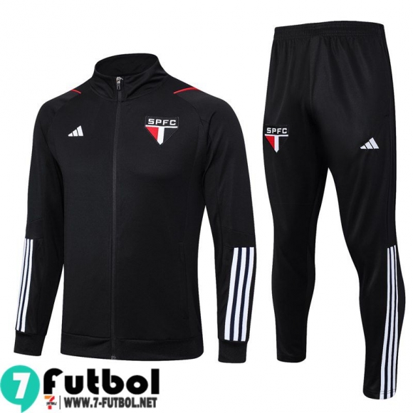 KIT: Chaquetas Deportivas Sao Paulo negro Hombre 2023 2024 JK729