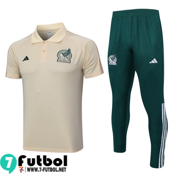 KIT: Polo Futbol Mexico albaricoque Hombre 2023 2024 PL675