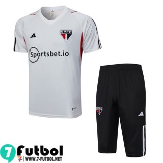 KIT: Polo Futbol Sao Paulo Blanco Hombre 2023 2024 PL689