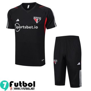 KIT: Polo Futbol Sao Paulo negro Hombre 2023 2024 PL691