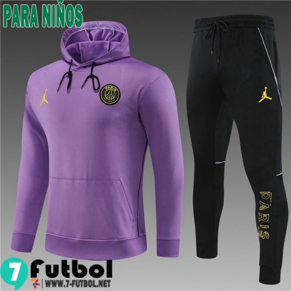 KIT: Sudaderas Deportivas PSG Púrpura Ninos 2023 2024 TK592