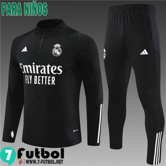 KIT: Chandal Futbol Real Madrid negro Ninos 2023 2024 TK601