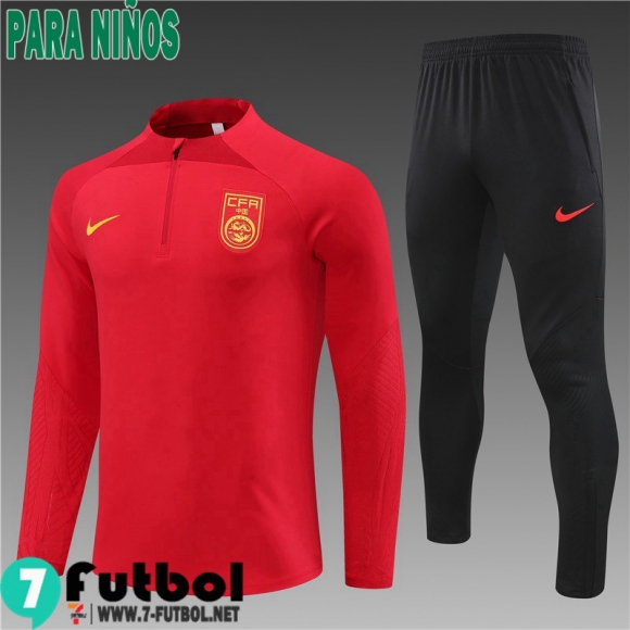 KIT: Chandal Futbol China rojo Ninos 2023 2024 TK613