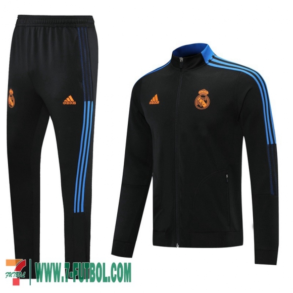 Chaquetas Deportivas Real Madrid negro Hombre 2021 2022 + Pantalon JK68