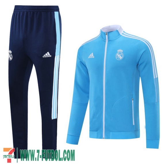 Chaquetas Deportivas Real Madrid cielo azul Hombre 2021 2022 + Pantalon JK75