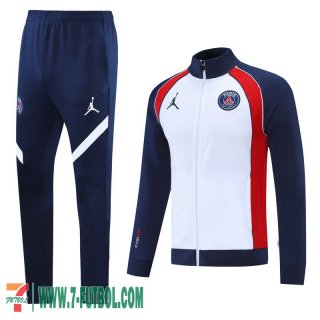 Chaquetas Deportivas PSG Paris blanco azul Hombre 2021 2022 + Pantalon JK77