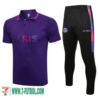 Polo Futbol PSG Paris púrpura Hombre 2021 2022 + Pantalon PL85