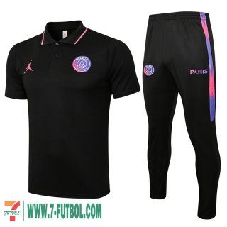 Polo Futbol PSG Paris negro Hombre 2021 2022 + Pantalon PL89