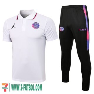 Polo Futbol PSG Paris blanco Hombre 2021 2022 + Pantalon PL90