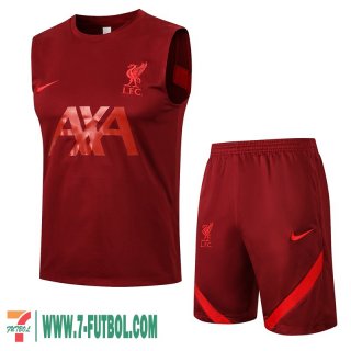 Sin Mangas T-Shirt Liverpool Rojo oscuro Hombre 2021 2022 + Pantalon PL94