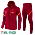 Chaquetas Futbol - Sudadera Con Capucha Liverpool Rojo oscuro Niños 2021 2022 + Pantalon TK40