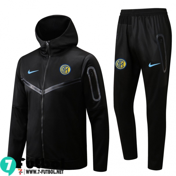 KIT: Chaquetas Futbol - Sudadera Con Capucha Inter Milan negro Hombre 2022 2023 JK425