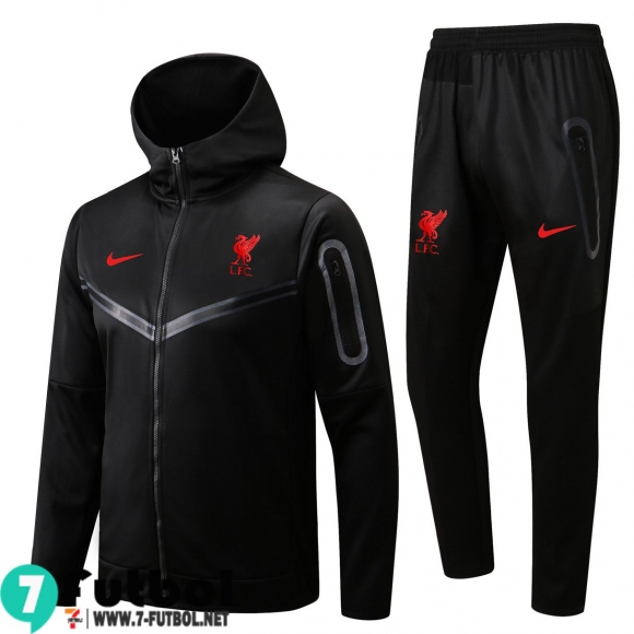 KIT: Chaquetas Futbol - Sudadera Con Capucha Liverpool negro Hombre 2022 2023 JK426