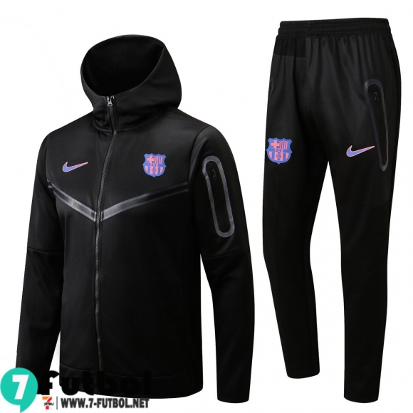 KIT: Chaquetas Futbol - Sudadera Con Capucha Barcelona negro Hombre 2022 2023 JK430