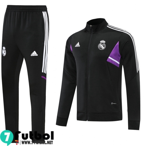 KIT: Chaquetas Real Madrid negro Hombre 2022 2023 JK445