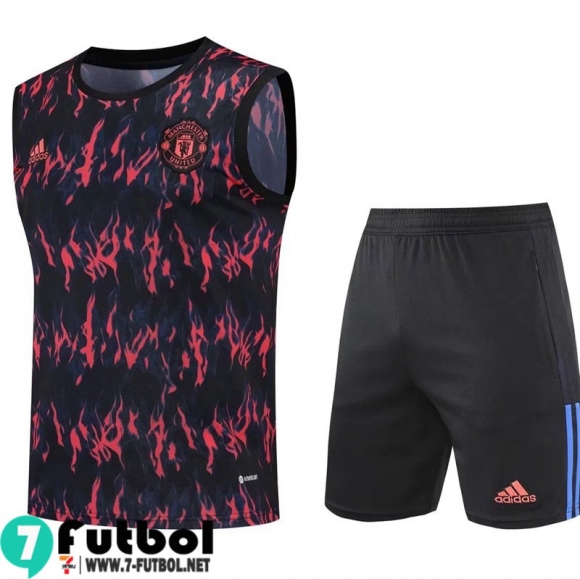 KIT: Sin Mangas Manchester United negro Hombre 2022 2023 PL472