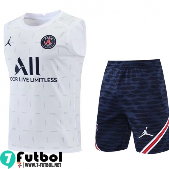 KIT: Sin Mangas PSG Blanco & Blanca Hombre 2022 2023 PL487