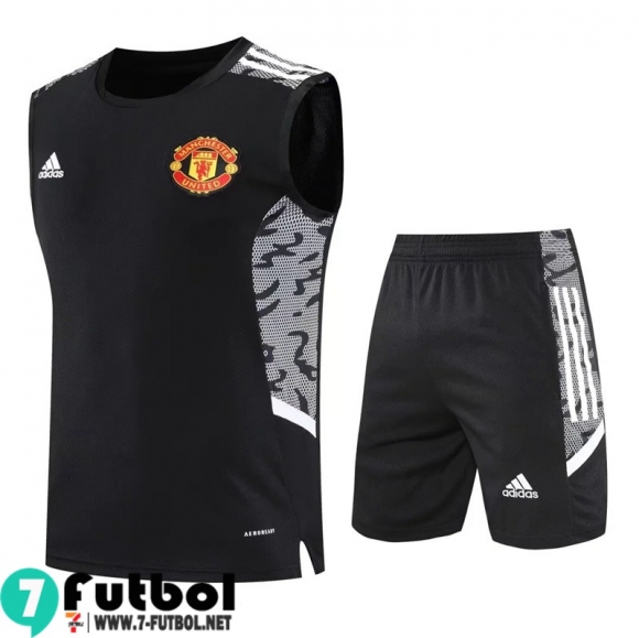 KIT: Sin Mangas Manchester United negro Hombre 2022 2023 PL493