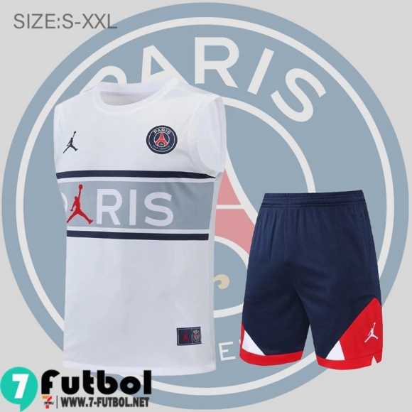 KIT: Sin Mangas PSG Blanco & Blanca Hombre 2022 2023 PL498