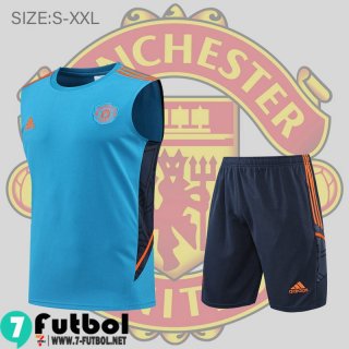 KIT: Sin Mangas Manchester United azul Hombre 2022 2023 PL505