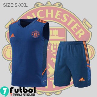 KIT: Sin Mangas Manchester United azul Hombre 2022 2023 PL515