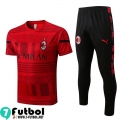 KIT: T-Shirt AC Milan Rojo Hombre 2022 2023 PL528