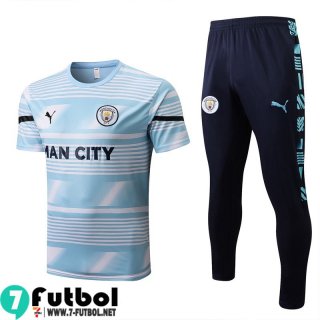KIT: T-Shirt Manchester City azul blanco Hombre 2022 2023 PL564