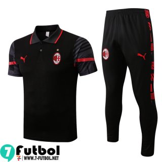 KIT: Polo Futbol AC Milan negro Hombre 2022 2023 PL573