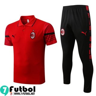 KIT: Polo Futbol AC Milan Rojo Hombre 2022 2023 PL574