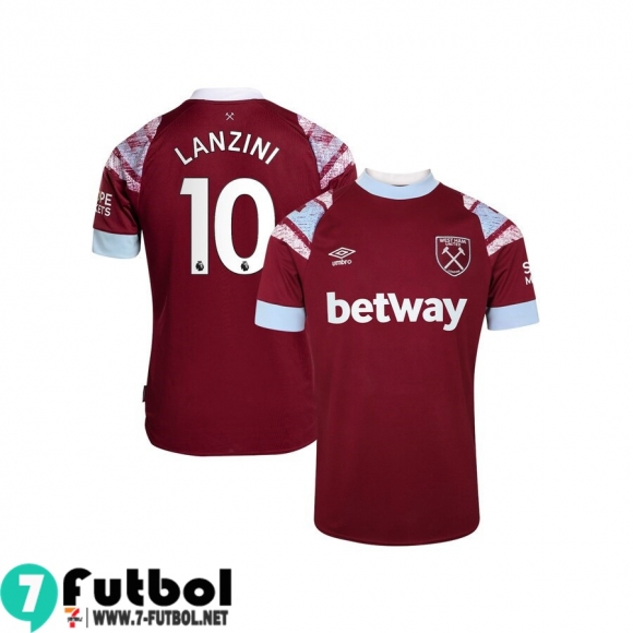 Camiseta Futbol West Ham United Primera Hombre 2022 2023 Lanzini 10