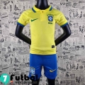 Camiseta futbol Brasil Primera Niños 2022 2023 AK08