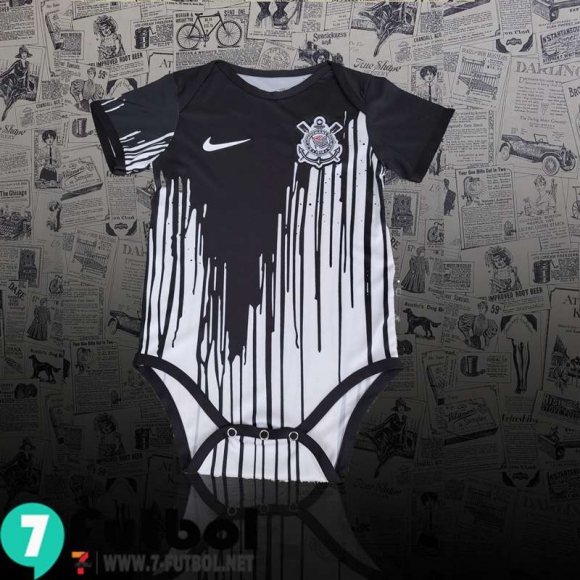 Camiseta futbol Corinthians Blanco negro Baby 2022 2023 AK34