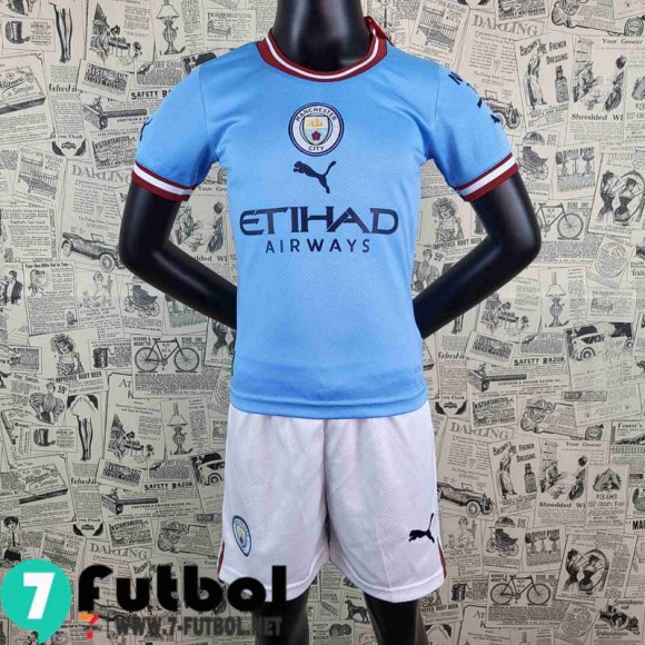 Camiseta futbol Manchester City Primera Niños 2022 2023 AK47