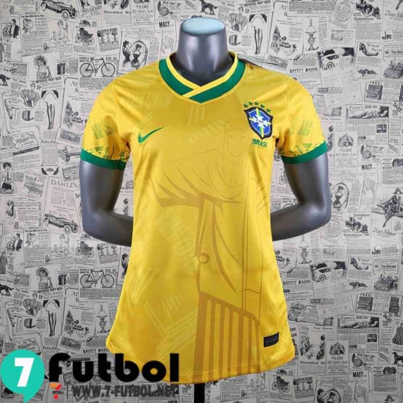 Camiseta futbol Brasil Amarillo Femenino 2022 2023 AW32 Camiseta futbol Brasil Amarillo Femenino 2022 2023 AW32