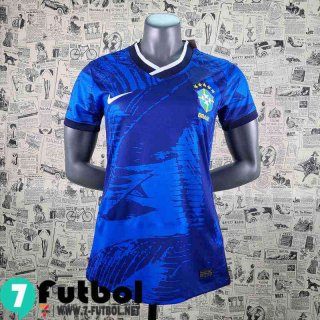 Camiseta futbol Brasil Azul Femenino 2022 2023 AW34