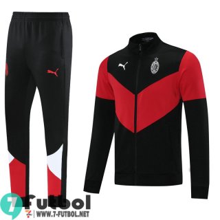 Chaquetas Deportivas AC Milan Rojo negro Hombre 2021 2022 + Pantalon JK103